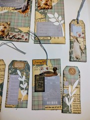 Handmade Junk Journal Collaged Tags – Set of 8 – Nature & Vintage Theme