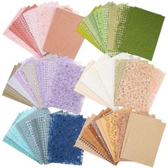 96 Sheets Textured Scrapbook Paper and Mesh Fabric Assorted Set – 6 ARTSMN008