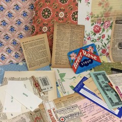 VTG Ephemera Supplies Kit Bundle – Scrapbooking Junk Journal – Pages Labels etc.