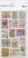 Passport Stamps & Maps, 3D scrapbook stickers, 4×7″ – Recollections #751191