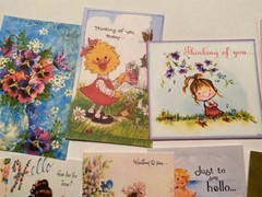 Vintage Style Hello/Thinking Of You 44 pc CARDS/DIE CUTS/Gift Tags~Journals~Tags