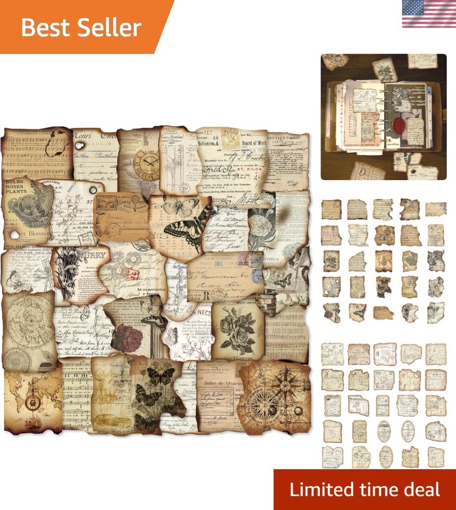 100 High-Quality Vintage Stickers for Scrapbooking & Journaling – Artistic Charm