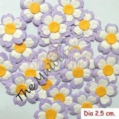 10 Lavender Handmade Mulberry Paper Flowers petals baby shower Cards scrapbooks