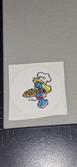 vintage Stickers Scratch N Sniff Smurfet SMURF PIZZA, Single,peyo RARE
