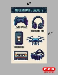 Father’S Day Stickers for Kids – 4 Sticker Sheets, 24 Stickers FREE SHIPPING