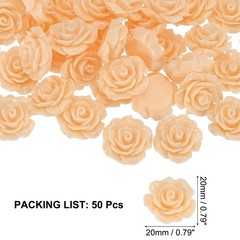 20mm Rose Flower Resin Cabochon, 50 Pcs Mini Rose Flower Resin, Champagne