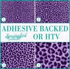 LEOPARD PRINT Spots Pattern #1 in Purple Adhesive Vinyl or HTV Heat Transfer