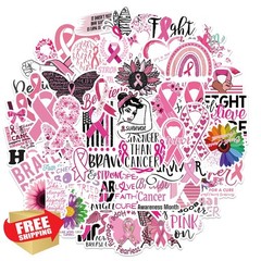 Hozeuiy Breast Cancer Awareness Pink Ribbon Stickers