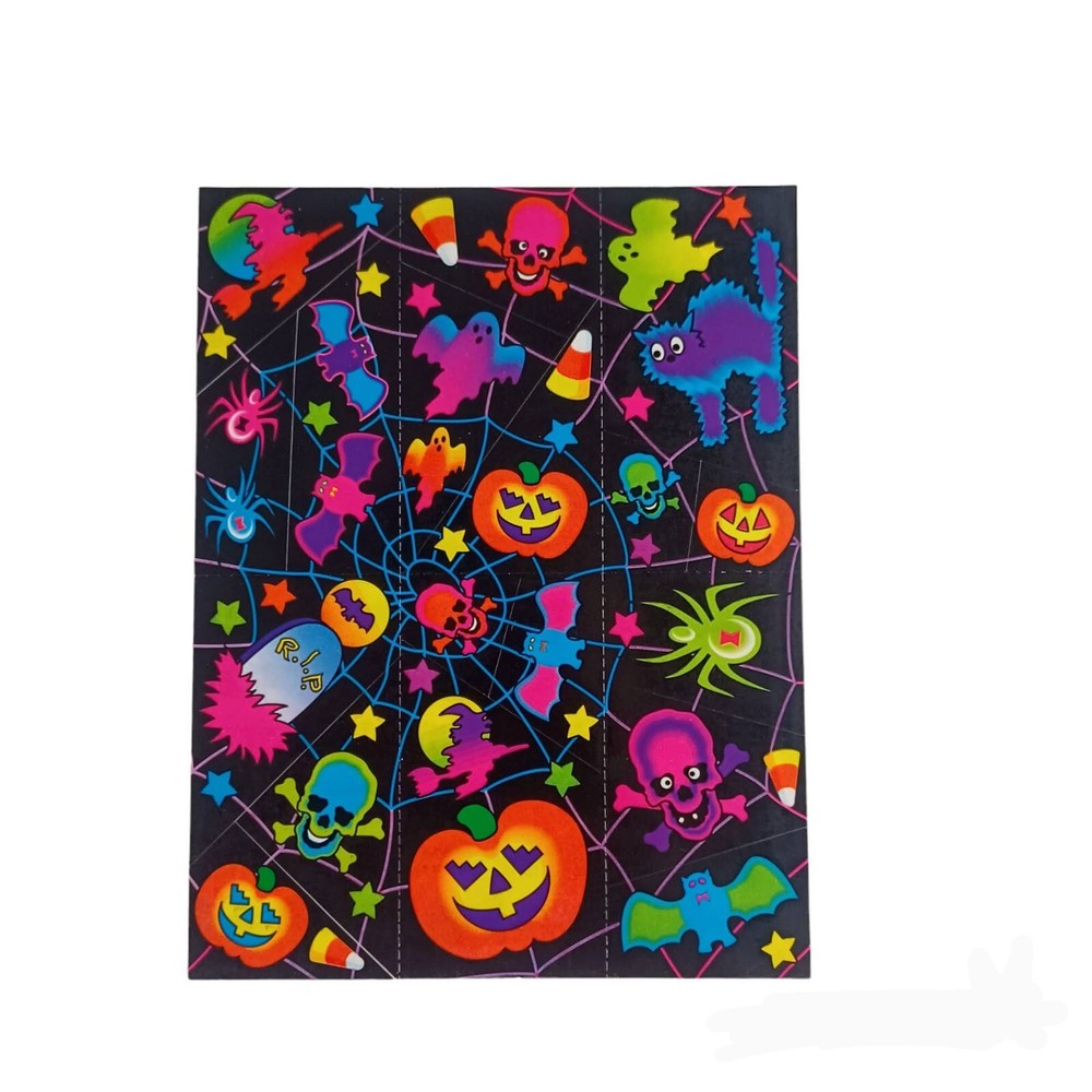 Vintage Lisa Frank Sticker Sheet S129 -Halloween -Pumpkins -HTF Rare 80s Unused