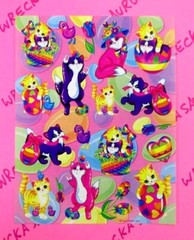 Vintage Lisa Frank Cats & Kittens Easter Stickers