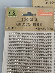 2 packs Crafters Square 900 pcs 3 mm Self Adhesive Round Gems, Metallic Silver