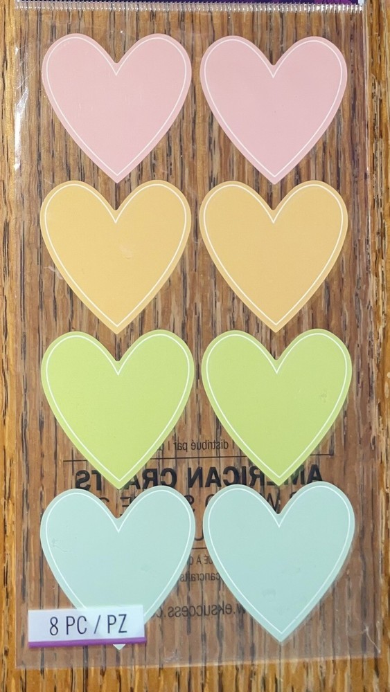 Sticko Color Hearts Labels Colorful Love Valentines Wedding Scrapbook Stickers
