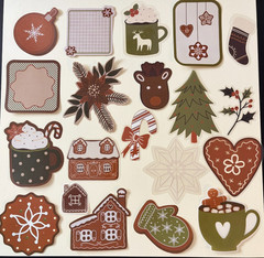 RECOLLECTIONS DIE CUT SHAPES EPHEMERA 40 PC GINGERBREAD FOREST CHRISTMAS ~ NEW