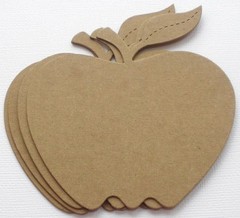 {3} APPLES – Teacher Fruit Bare Apple Chipboard Die Cuts Embellishments