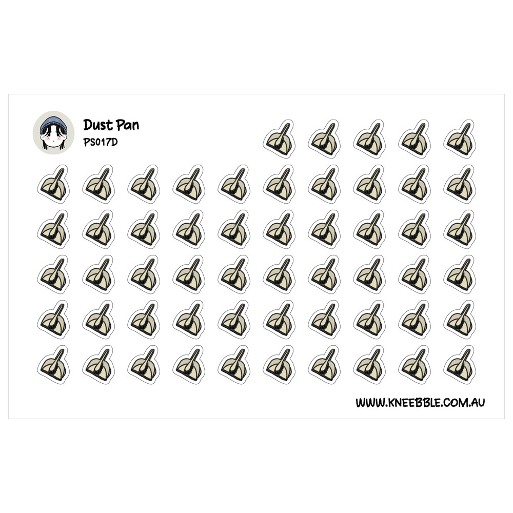 Dust Pan Stickers – Cleaning Planner Stickers for Household Chore Organization
