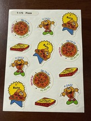 🍕 Vintage 80s Trend T-173 Pizza Scratch & Sniff Sticker Sheet Stinky Stickers !