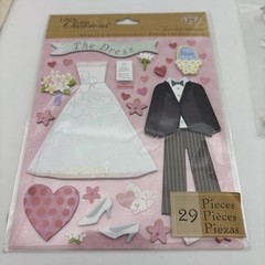 Dimensional Wedding & Love Theme Scrapbooking Stickers – Lot Of 4