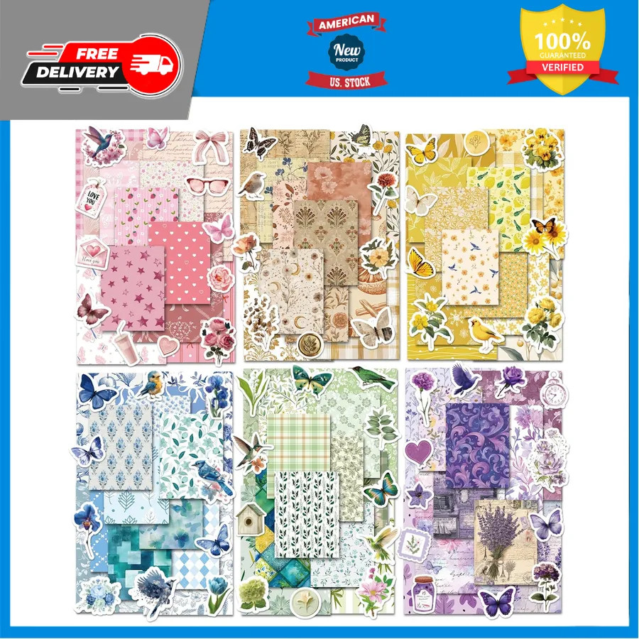 540 Pcs Vintage Floral Scrapbook Supplies Junk Journal Sticker Set Retro Crafts