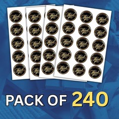 1.5in Gold Black Thank You Stickers Waterproof Vinyl for Small Business