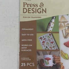 brea reese Press & Design Rub-on Transfers Forest Mushrooms 24pcs Floral Art
