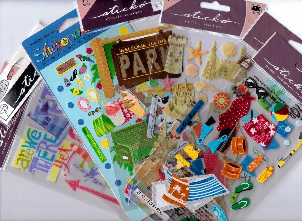 Sticko BEACH & VACATION themed~U PICK! Quick Ship