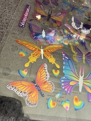 STICKO Metallic Butterfly Insect Glimmer DIY Scrapbook Craft Nature Pastel Lot 4