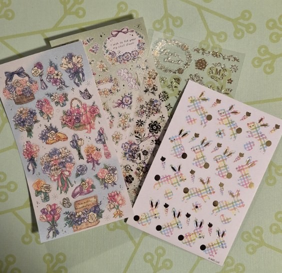 Cottagecore Floral Flowers Bunny Spring Sticker stickii club Bundle Lot journal