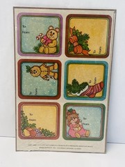 Vintage Current Christmas Gift Sticker Seal Labels 1980 Cute Collectible BIN 74