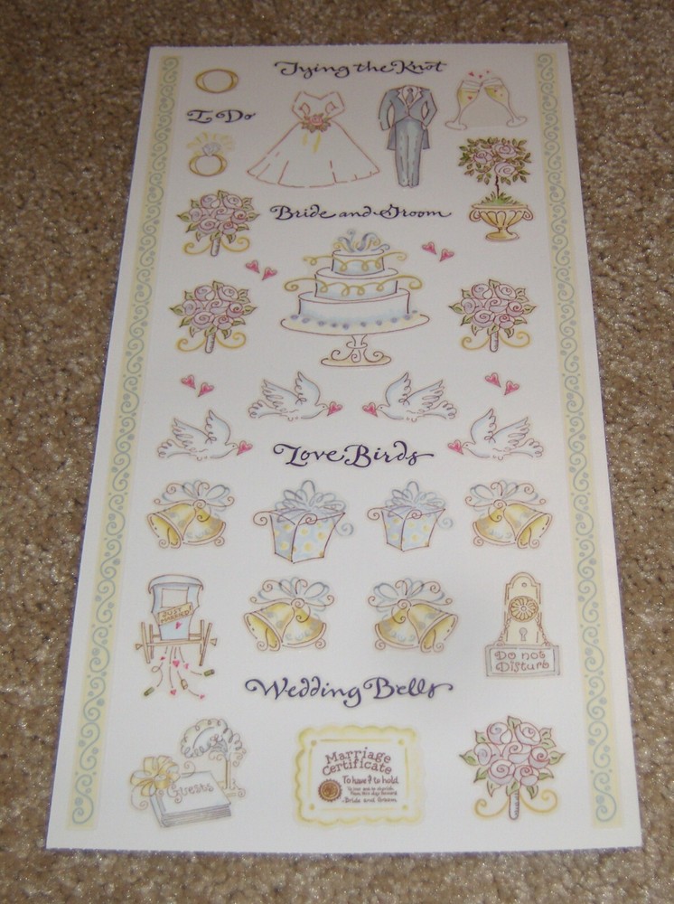 PSX Designs Collectible Sticker Sheet ~ Wedding…Tying the Know. RHTF 6×12