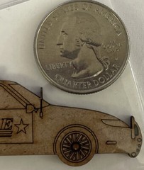 POLICE CAR CHIPBOARD 3”x 3/4”Unpainted•Cops•Siren•Fast •Pullover•Crime fighter•