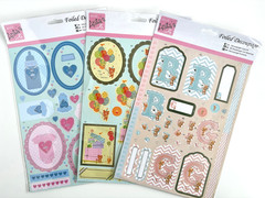 Anita’s Foiled Decoupage Baby Boy Girl Teddy Bear Hello Cardmaking 3pc Bundle