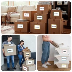 6×4 Inch Large Moving Box Labels 100 Pack 4 Color Coded Blank Stickers for Pack