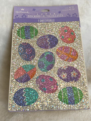 New Sealed Hallmark Easter Sparkle Glitter Multi Color Easter Egg Stickers