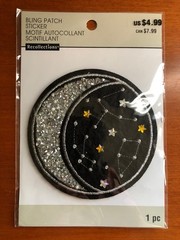Recollections Large Moon and Stars Bling Patch Sticker 3-5/8″ wide