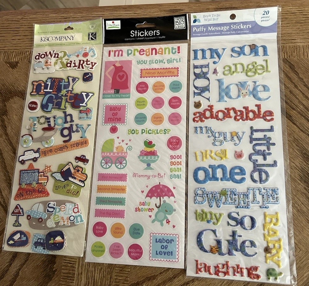 Assorted Scrapbooking 3D Borders, Stickers 17 Items Total