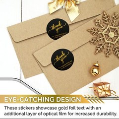 500 Thank You for Supporting My Small Business Stickers –1.5 Inch Black and Gold