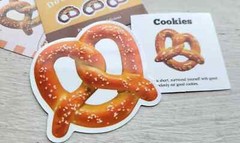 Vintage Food Sticker Bread Breakfast Meal Pretzel Lot of 5 Pcs