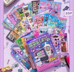 Girl’s Japanese Retro Sticker Book, Y2K Theme – 800+ Cute Old Showa Style Old…