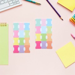 480Pcs Sticky Monthly Tabs for Planner Diary Colorful Self Adhesive Office Use