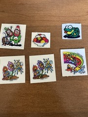 Vintage BJs Calendar Stickers Lot Of 6 Prismatic Stickers BJ BJ’s 1984 Frog