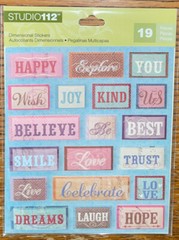 K&Company Studio 112 Words Happy Explore Wish Joy Believe Us Smile Love Sticker