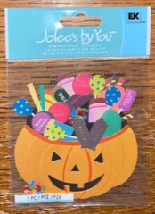 Jolees PUMPKIN Basket Bucket Trick or Treat Halloween Candy Scrapbook Stickers