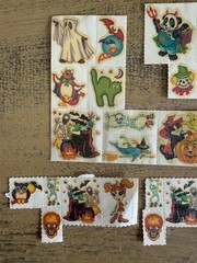 Vintage Lisa Frank Halloween Body Stickers LOOSE WRINKLED BUBBLED