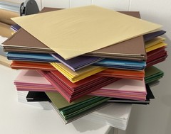 Scrapbooking Paper Lot of 75(random selection)-12” x 12”, Solid Colors, Smooth