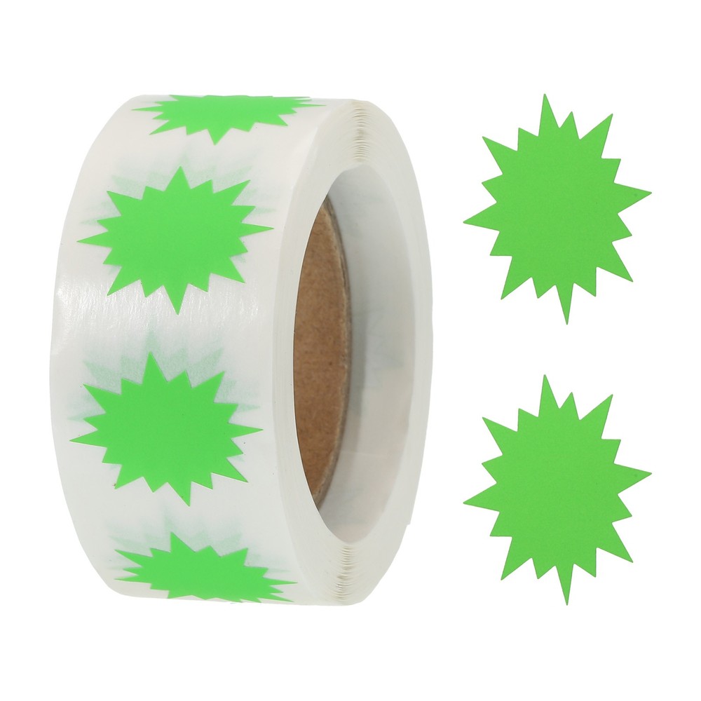 Color Coding Burst Labels 1 Roll Fluorescent Green 1 Inch Adhesive Dots Stickers