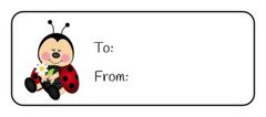 TO FROM GIFT TAGS LADYBUG LADY BUG STICKERS ENVELOPE SEALS LABELS FAVORS