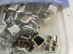 NEW 2005 SEALED Lot of 3 Joann’s Mini Square Brads Brown/Silver/Metallic 100/pkg