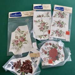 Vtg Ceramic Decals Mixed Media Water Mount Transfers Lot H Pink Bright Floral