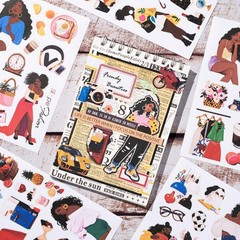 Journaling Sticker, Black Women Scrapbook Stickers, Junk Journal Supplies, Pr…