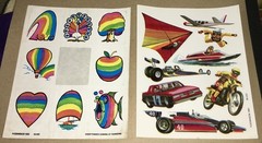 VTG 1980’s Sticker Sheets Rainbows Good Vibes Motorcycle Thrill Seeker Racing